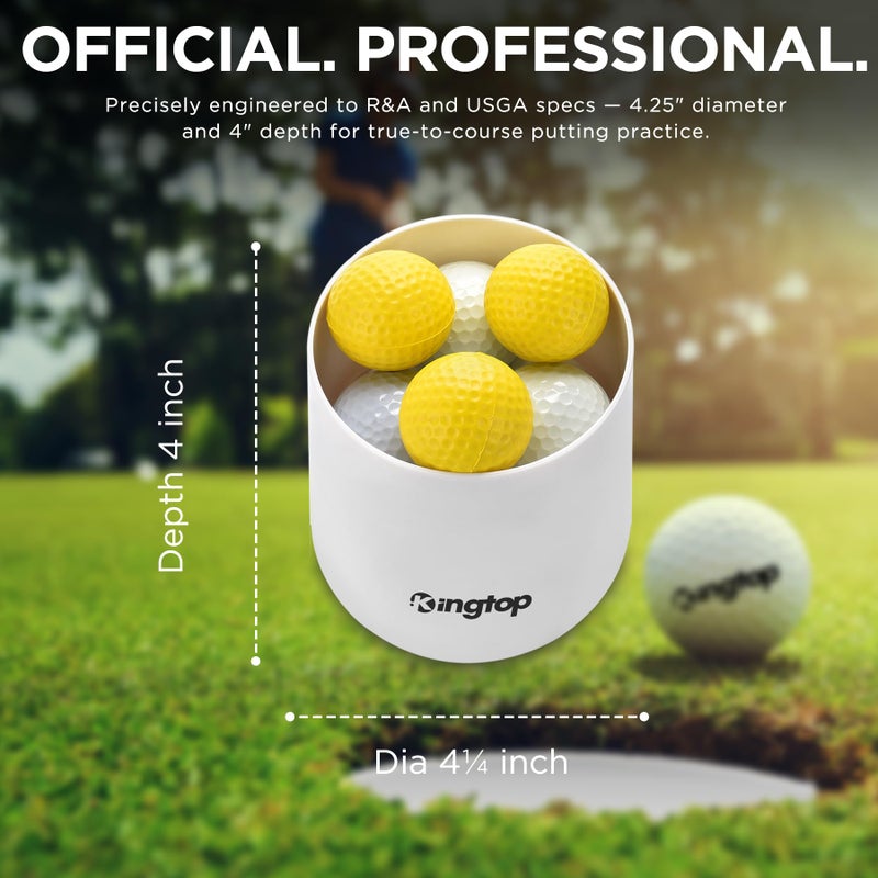 KINGTOP KIGNTOP Golf Hole Cup for Putting Green, Putting Cup, Fit USGA/PGA Regulations, Ivory White, Indoor | Outdoor, 4" Depth Optional, 1-Pack - Image 2